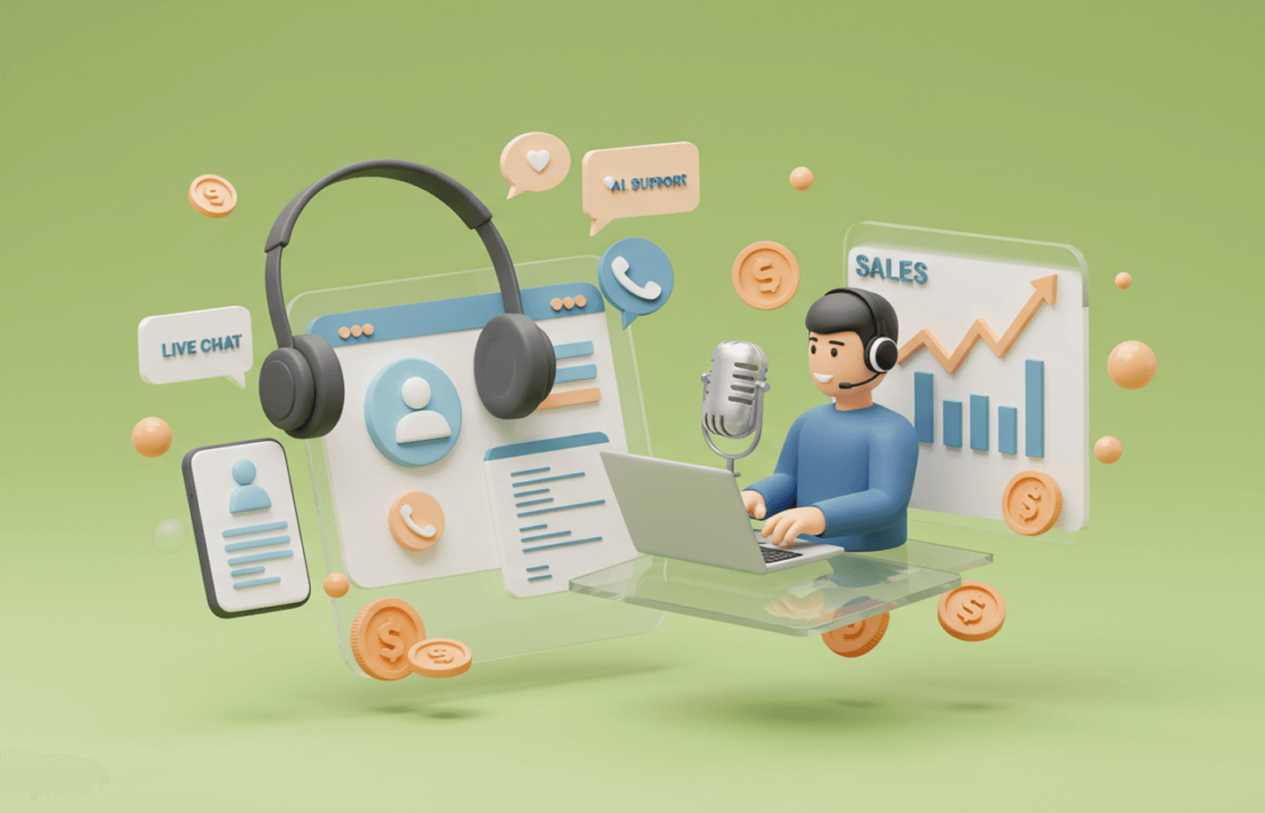 Sales & Customer Support category illustration